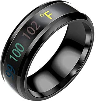 Display Physical Fashion Paar Intelligente Temperatur Stimmungsring Ringringe Mens Biker Rings