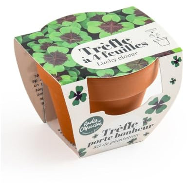 Radis et Capucine - Mini kit de culture - Trèfle 4 feuilles - 6cm