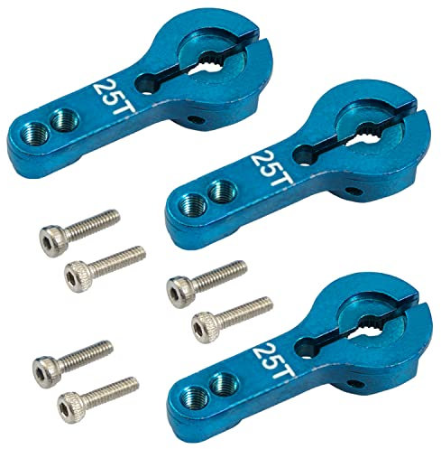 AZDelivery 3 x Aluminium 25T Servoarm Horn für HD Servo MG995 MG996R MG946 RED | RC Servo Arm RC Zubehör für die meisten RC Modellautos | Metall Servo Horn Arm mit Ersatz-Schraube