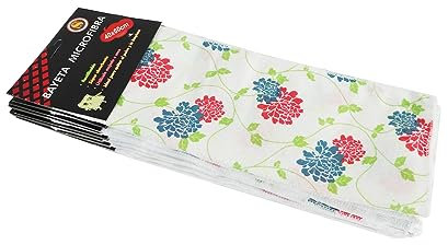 Super Mundo - Paños de Limpieza de Microfibra, Bayetas Microfibras, 12 Unidades, Ideal para Limpieza, Cocina,Coche, Baño, 40 X 60 cm (Flores)