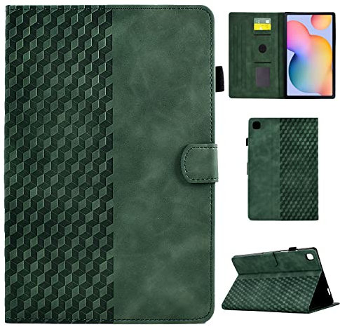 Hülle für Samsung Galaxy Tab S6 Lite 2022/2020 10.4 Zoll, PU Leder Tablette Schützhülle für SM-P610/P613/P615/P619 Multi-Winkel Ständer Cover Case mit Auto Schlaf/Wach für Samsung Tab S6 Lite, Grün