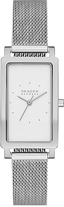 Skagen Women's Hagen Three-Hand Tank Stainless Steel Mesh Band Watch (Model: SKW3096)
