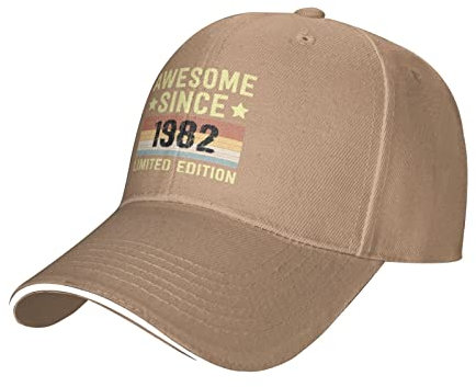 874 Baseballkappe Ehrfürchtig Seit 1982 Geburtstag 40. Jahrgang 1982 Basecap Baseball Klassische Basecap Atmungsaktiv Trucker Cap Für Wandern Athletic Running