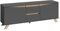 byLIVING TV-Board Valentin/Lowboard matt anthrazit mit Absetzung in Eiche-Optik/Fernsehtisch mit 2 Türen und 2 Schubkästen/Fernsehschrank im Scandi-Style/Grifflos/B 160, H 60, T 38 cm