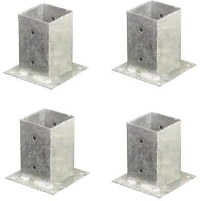 Onlywood Staffe a bicchiere per fissaggio pali legno con sezione quadrata 9 x 9 cm in Metallo Zincato – Supporto Pali Quadrati in Confezioni Risparmio da 4 pezzi