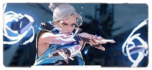 Valorant Personalized Gaming Mouse Mat,XL Large Anime Mousepad,The Best Desktop Companion for Games,Office and Study (Jett) (800 * 300 * 3mm)