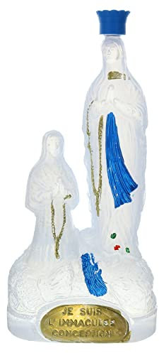 Bouteille plastique de l'Apparition de Lourdes avec 240ml d'eau de Lourdes - Bouteille eau de Lourdes - Culte Chrétien en Eau