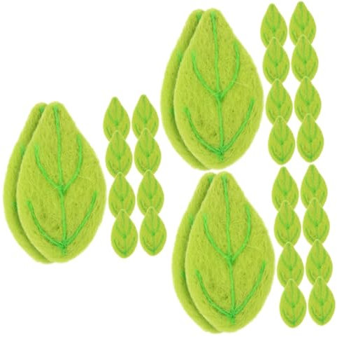 STOBOK 30 Pezzi di Feltro Foglie Foglie Verdi Fai da Te Accessori della Forcella Lana Foglia Artigianato Pendenti A Forma di Foglia Foglie Decorative Fai da Te Cappello Pennello Feltro