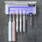 SwanKiss UV-Zahnbürsten-Desinfektionsmittelhalter, 5+1+1 Schlitze, tragbarer Zahnbürstenhalter, wiederaufladbar, wandmontiert, Zahnbürstenhalter mit Heizfunktionen, ohne Bohren (Weiß)