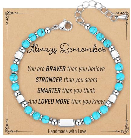 Flongo Damen boho Armband mintgrün: grün Perlen Bohemian Style Sommer Surfen Armreif mit Naturstein natürlichem Edelstein Beaded Bracelet tribal Perlenarmband Fußband Geschenk für Frauen Herren Surfer