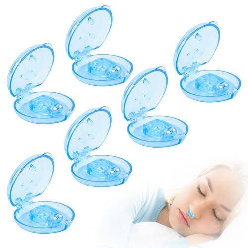 6 PCS Anti Schnarch Magnet NasenClip, Wiederverwendbares Schnarchen Stopper Nasenklammer Nasendilatator für Entspannte Nächte, Möglich bessere Atmung