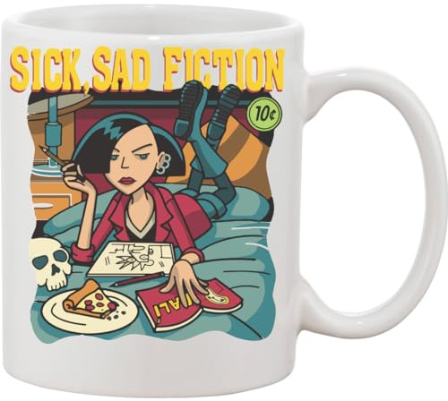 Functon+ Sick Sad Fiction Artwork Keramiktasse, Weiß