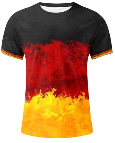 Herren T-Shirt 2024 Fußball Trikot mit Nummer Tshirt Fanartikel T-Shirts für Herren Kurzarm Rundhals Sommer