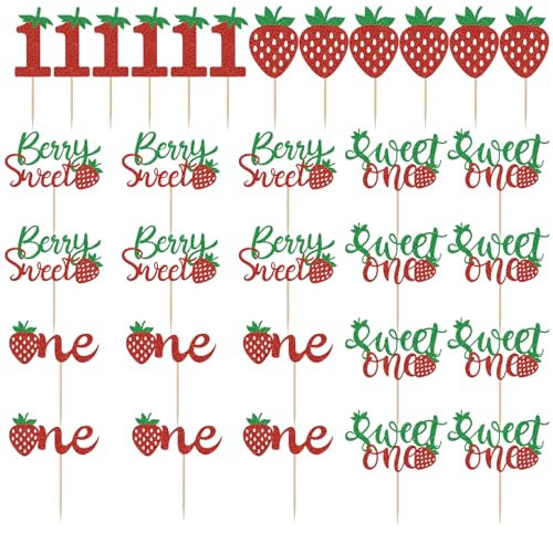 30 Pièces D'Inserts De Gâteau Aux Fraises, Inserts De Gâteau Multi-Styles, Décorations De Gâteaux, Adaptés Aux Desserts Et Aux Pâtisseries De Fête