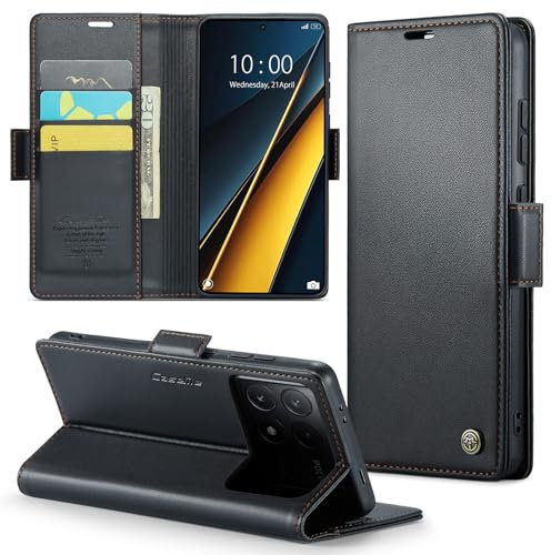 Phernykas Coque pour Xiaomi POCO X6 Pro 5G/Redmi K70E 5G Étui Portefeuille Cover en Cuir PU Wallet avec Cartes Magnétique et RFID Protection Antivol Folio Housse Redmi K70E 5G Case, Noir