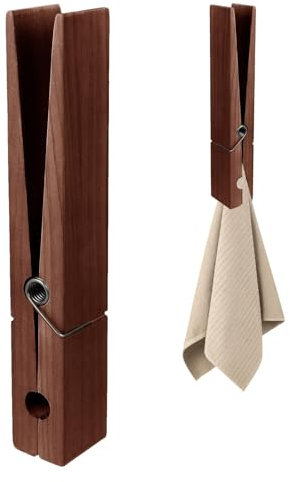 Molletta da bucato in legno, mollette giganti in legno grandi | Molletta da parete per asciugamani, clip in legno con molla per artigianato, matrimonio, fattoria, bagno, lavanderia