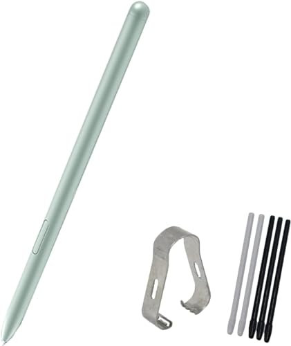 Tab S7 FE S Pen - Lápiz de Repuesto para Galaxy Tab S7 FE S Pen Samsung Galaxy Tab S7/ Tab S7 FE/ S7+ /S7 Plus SM-T730, SM-T733, SM-T736B (sin Bluetooth) + Puntas/Nibs (Verde Místico)