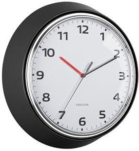 Karlsson Wanduhr Modern Retro - Schwarz - Ø34cm