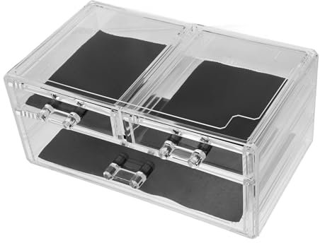EXCEART Schubladenaufbewahrung aus Acryl Transparente Schublade Acryl Schublade make-up aufbewahrung Transparente Organizer für Küchenschubladen Desktop-Make-up-Organizer