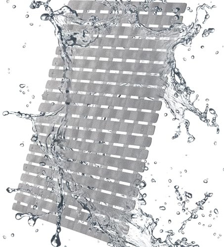 Ezkamfort Shower Mat,70x40cm Non Slip Anti Mould-Extra Long Bathtub Mats Non Slip Shower Mats for Inside Shower,Rubber Shower Anti Slip Mat with Suction Cups,Machine Washable,Cut to Size(Grey)