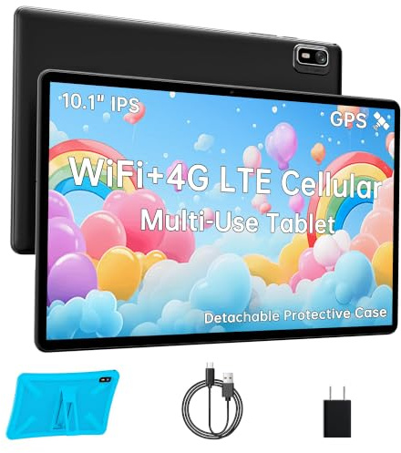 HAOVM Tableta de 10 pulgadas Android 14, SIM 4G desbloqueada, pantalla táctil IPS, procesador rápido de 2.0 GHz, 3 GB + 32 GB + TF expandir, WiFi de 2.4 G/5 GHz, cámara de 8 MP, tableta con ranura
