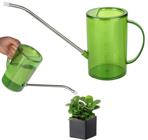 XCRPRT Regadera para plantas de interior con caño largo de 1,0 L, regadera para plantas, regadera para plantas de interior, regadera pequeña, regadera interior, riego de flores, casa, exterior y