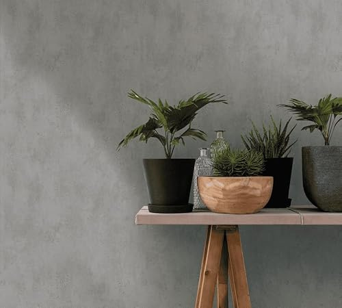 marburg Tapete Grau Uni Betonoptik Vlies für Wohnzimmer Schlafzimmer Küche 10,05 x 0,53