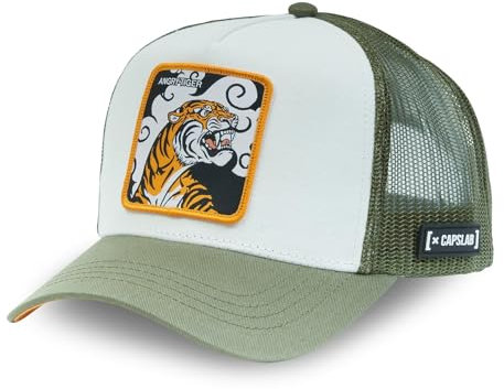 Capslab Angry Tiger Design A-Frame Trucker Cap Grün - One-Size