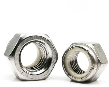 2PCS/5PCS/10PCS/25PCS UNF 10# 1/4 5/16 3/8 7/16 1/2 304 Stainless Steel UK US Coarse Thread Hex Nylon Insert Self Lock Nut Nylock Locknut(5PCS UNF 3/8-24)