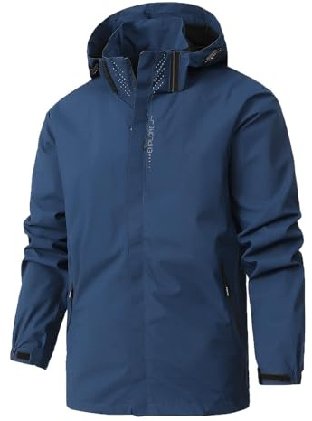 MOKBAY Veste Imperméable Homme Imperméable Homme Running Manteaux a Capuche Coupe Vent Mi Saison avec Poches