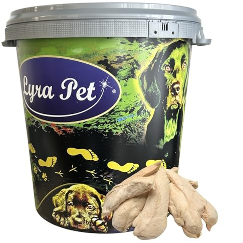 Lyra Pet® 5x200 g Hühnerbrust gefriergetrocknet + 30 L Tonne | Hundeleckerli vom Huhn - Idealer Belohnungs-/Trainingssnack - Hundefutter auch für Welpen & Senioren - Proteinreich & fettarm