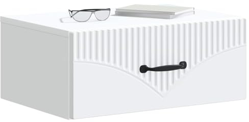 vidaXL Wandmontierter Nachttisch 2 pcs Weiß 49 x 34,5 x 20 cm, Geräumiger Nachttisch, rechteckiger Beistelltisch, kompakte Ablage, funktionale Möbel, minimalistischer Wohnstil
