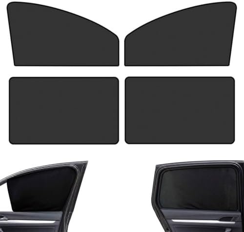 Sonnenschutzvorhänge für Autofenster, 4er-Set, Magnetisch, UV-Schutz | Sichtschutz, für Babys, Verdunkelung für vordere und hintere Seitenfenster