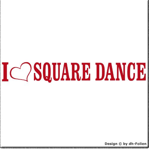 cartattoo4you® AL-00336 | I Love (als Herz) Square Dance | Autoaufkleber Aufkleber Farbe rot, in 24 Farben erhältlich, glänzend 20 x 3 cm Waschstrassenfest