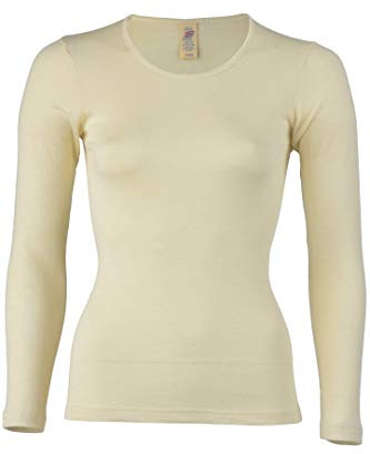 Engel Natur, Damen Unterhemd Langarm, 70% Wolle (kbT), 30% Seide
