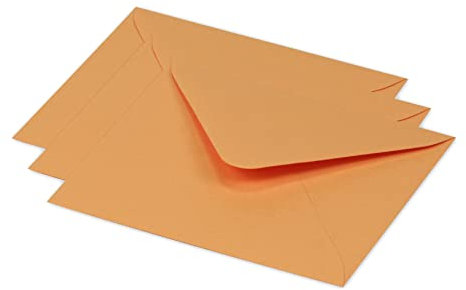 Clairefontaine 60136C - Packung mit 20 Umschlägen Pollen 12,5x13,8 cm, 120g, gefüttert, ideal für Einladungen und Korrespondenz, Premium glattes Papier, Orange, 1 Pack
