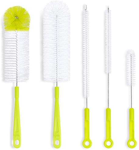 Bottle Cleaning Brush Set - Long Handle Bottle Cleaner for Washing Narrow Neck Beer Bottles, Sports Water Bottles with Straw Brush, Kettle Spout/Lid Cleaner Brushes