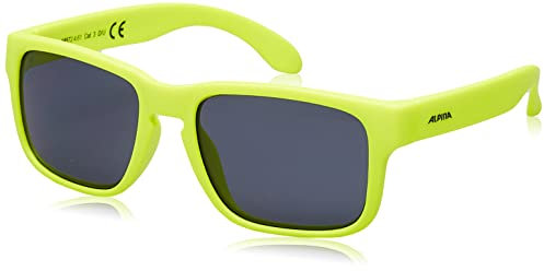 ALPINA MITZO - Verspiegelte und Bruchsichere Sonnenbrille Mit 100% UV-Schutz Für Kinder, neon yellow