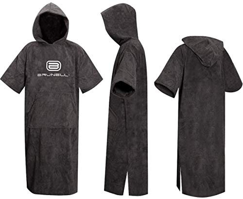 Brunelli Poncho Überzieher Bademantel Handtuch Schwimmen Kite Surfen Black