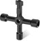 HAUTMEC 4 Way Multi-Functional Universal Cross Key Utility Key Zinc Alloy Plumbers Electricians Valve Tools Black Panel Key, HT0099-SY-UK