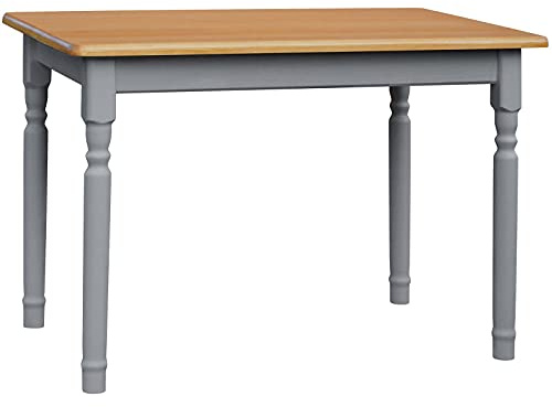 koma Grau Esstisch Küchentisch Tisch MASSIV Kiefer Holz Landhausstil - NEU (60 x 80 cm)