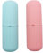 Abcsea 2 Pezzi Porta Spazzolino da Denti da Viaggio, Custodia per Spazzolino da Denti, Bicchieri Porta Spazzolini, Porta Spazzolino e Dentifricio - Rosa e Verde