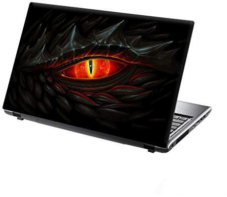 TaylorHe 13-14 inch (34cm x 23.5cm) Laptop Skin Vinyl Decal MADE IN BRITAIN Mysterious Fantasy Dragon Eye Red