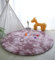 linyingdian Tappeto Peloso Soggiorno-Ampio Soggiorno Moderno Camera da Letto per Bambina Tappeto Rotondo in Pelliccia Tappetino Antiscivolo per Camera da Letto Morbida (Rosa + Viola, 100x100cm)