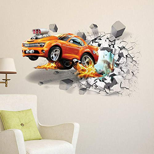 BAOJIAN Wall Sticker 3D Broken Wall Football Decoration Bedroom TV Background Wall Wall Sticker