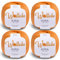 Wollidu Kira - Lot de 4 x 50 g pelotes de fil à tricoter 100 % coton - Pour tricot et crochet - Orange
