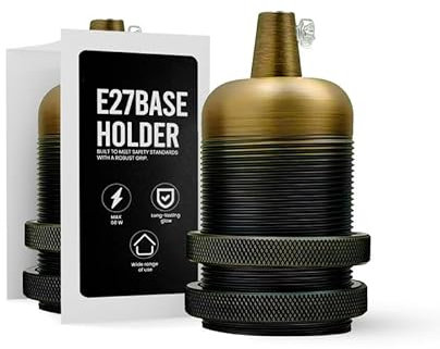 LEDSone Vintage Retro Glühbirnenfassung Lampenfassung Industrielle Edison E27 Glühbirnenfassung für DIY Pendelleuchte Wandleuchte - Passend für Lampenschirme (Gelbes Messing)