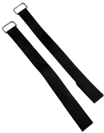 Confezione da 2 fascette resistenti in metallo con fibbia a gancio e anello di fissaggio per cavi riutilizzabili (3 x 70 cm)