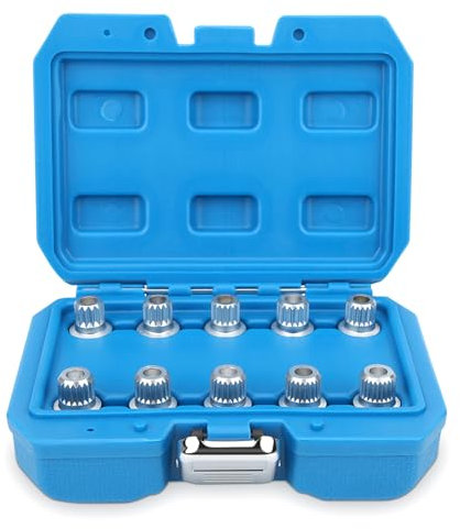 10Pcs Alloy Wheel Nuts, Seat Wheel Locks Universal Wheel Lock Kit Installation Set Locking Lug Nut Alloy Wheel Bolts Suitable for 1 2 3 5 7 Series X1 X3 X4 X5 X6