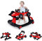 GOPLUS Trotteur Bébé Garçon Fille, Trotteur Bebe Évolutif 4 en 1 avec 3 Hauteur Réglable, Trotteur Bebe Marche Pliable avec Musique et Lumière, Charge 12KG, pour 6-18 Mois (Rouge)